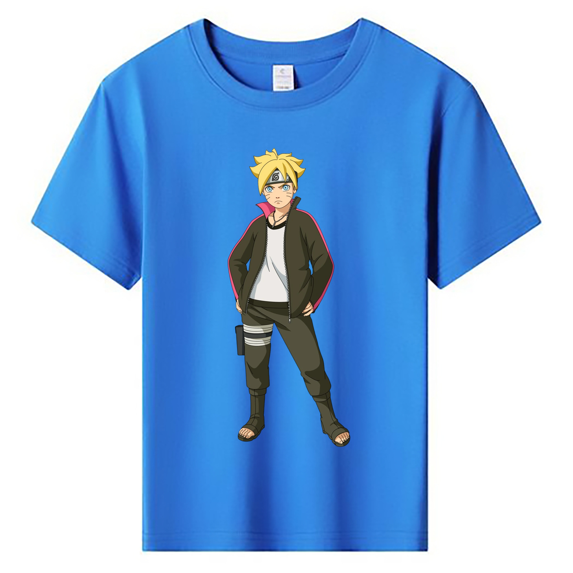 （画像用） NARUTO -ナルト- うずまき ボルト Uzumaki Boruto 綿100％キッズTシャツ（フロントプリント）